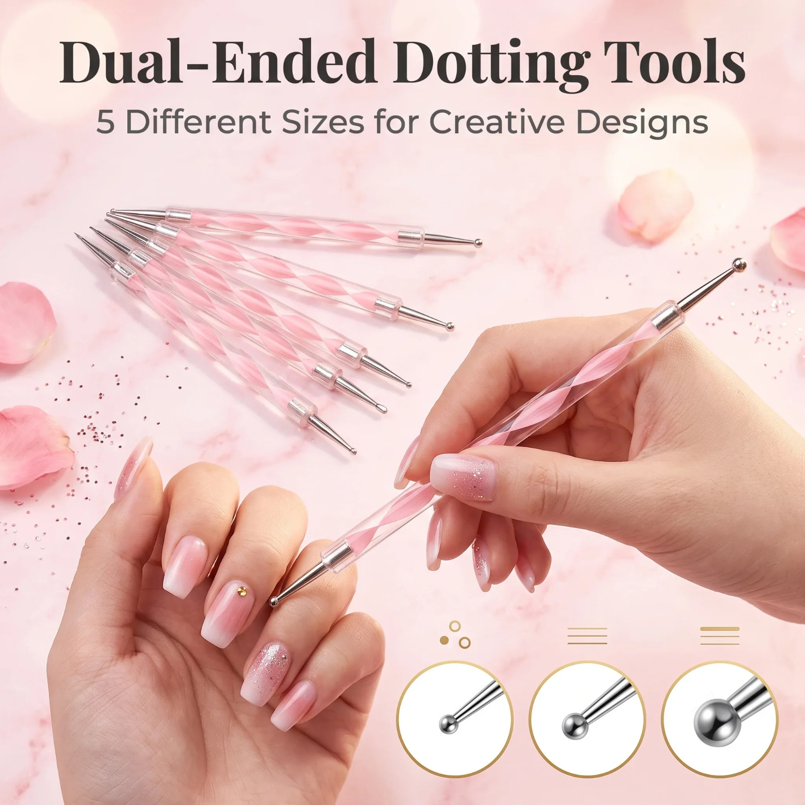 20PCS Nail Art Brush Set Dotting Pens & Palette DIY Manicure Kit