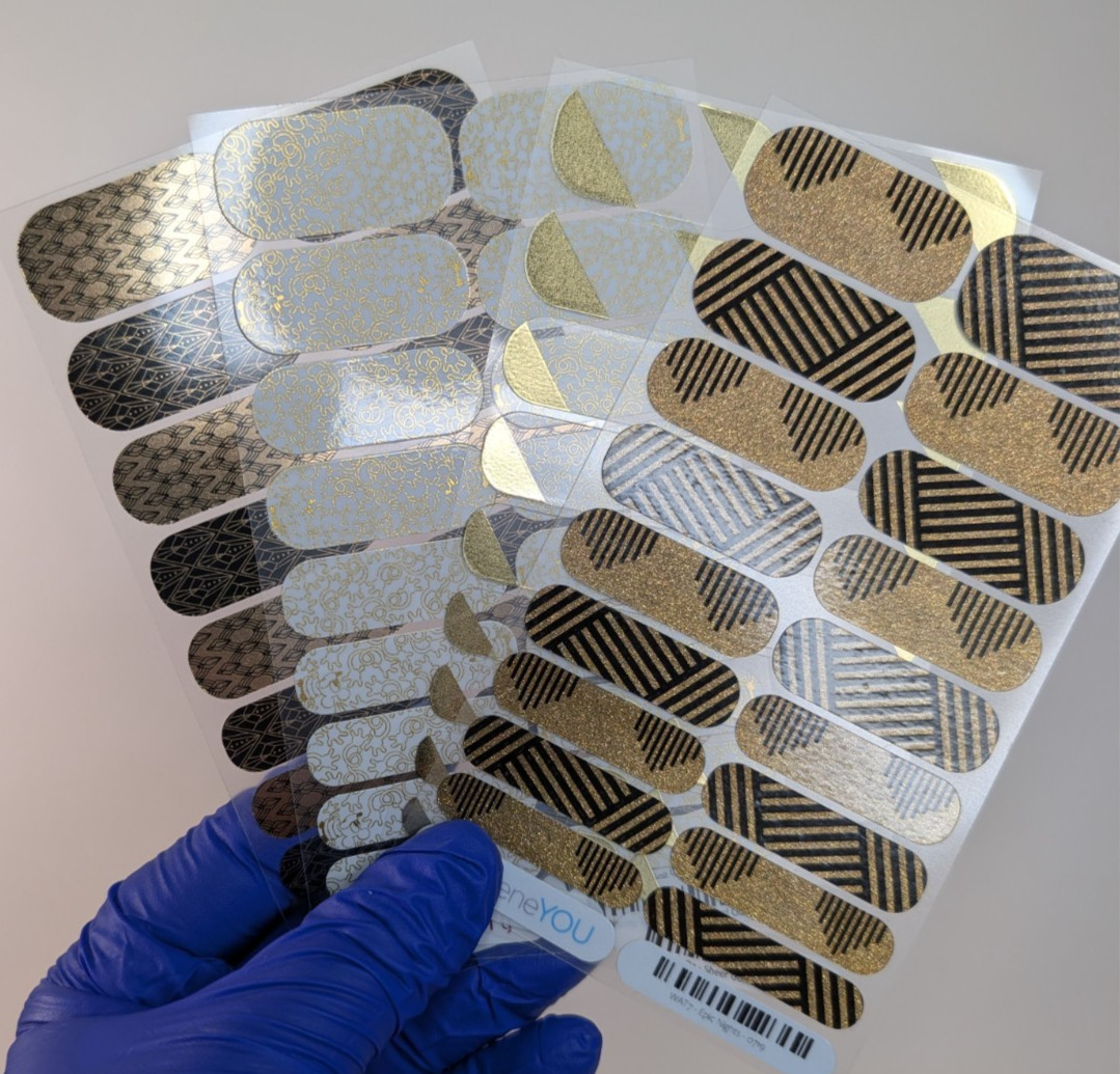 Jamberry Nail Wraps Full Sheets – Gold Black & White Classy Lot of 8