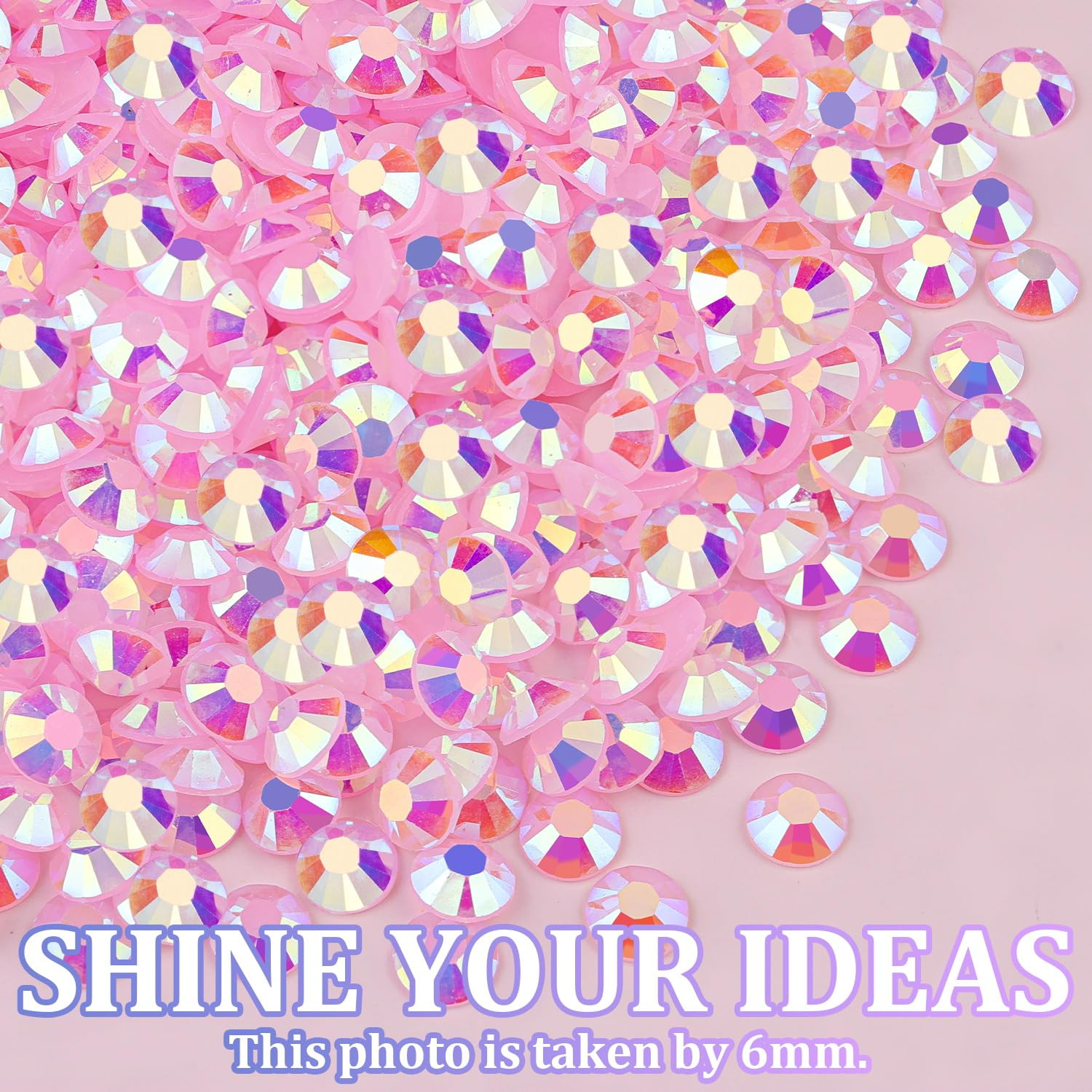 Resin Jelly Rhinestones for Crafting with B7000 Jewelry Glue, 1 Box Light Pink A