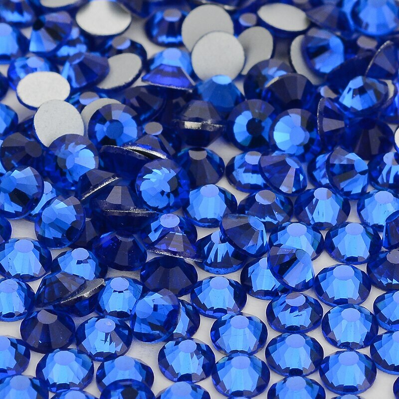 SS6 Royal Blue Crystal FlatBack Glass Rhinestones Non-HotFix Nail Art Decoration
