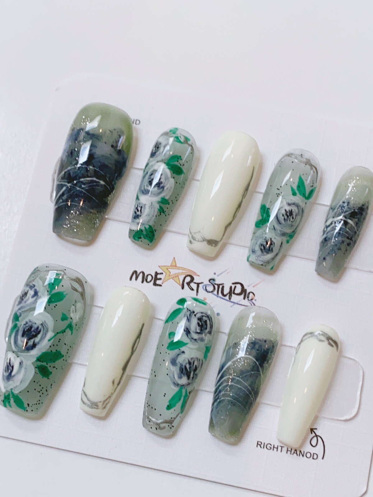 Nails Handmade press on nails 2D size XS