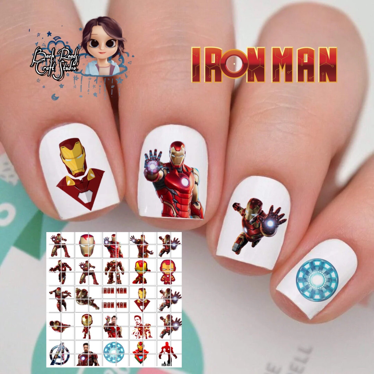 Iron Man Waterslide Nail Decals Set Of 50 Instructions & Bonus