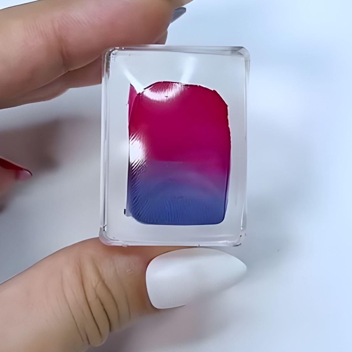 Nail Art Stamping Tool: Ice Cube Rectangular Stamper & Scraper for Detail Lovers