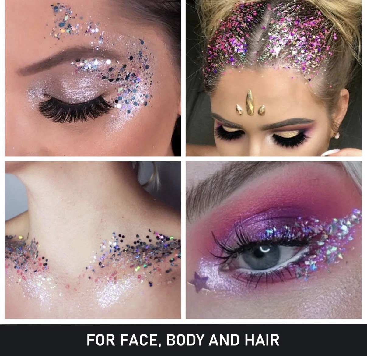 Glow in the Dark Body Glitter Gel – 6 Color Rave Accessories for Festivals