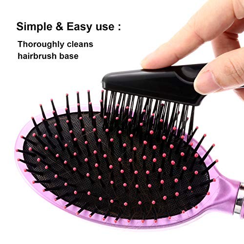 Yaomiao Hair Brush Cleaner Tool 2-in-1, Hair Brush Remover Rake for Black