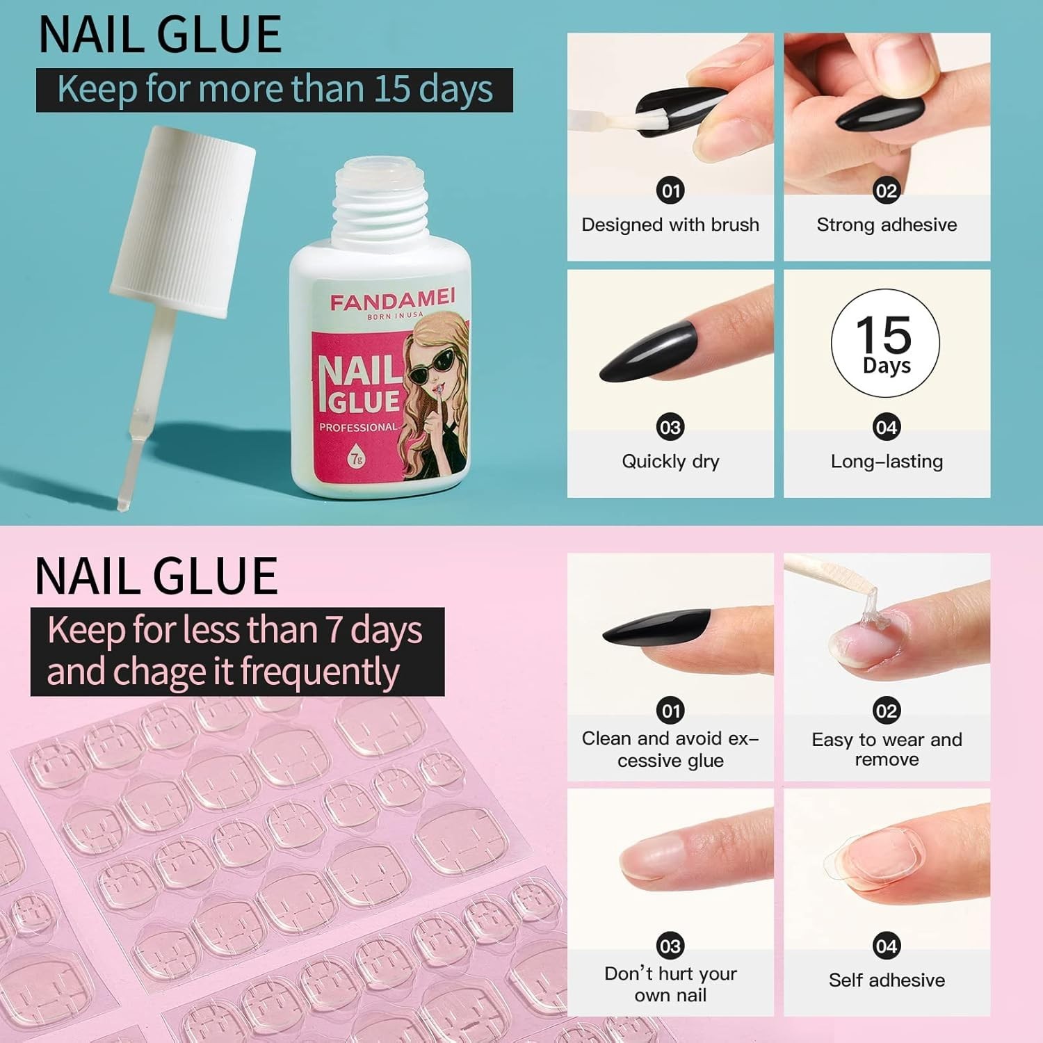 Press on Nails, 24 Colors 576PCS Press on Nails Almond, Medium Acrylic Fake N…