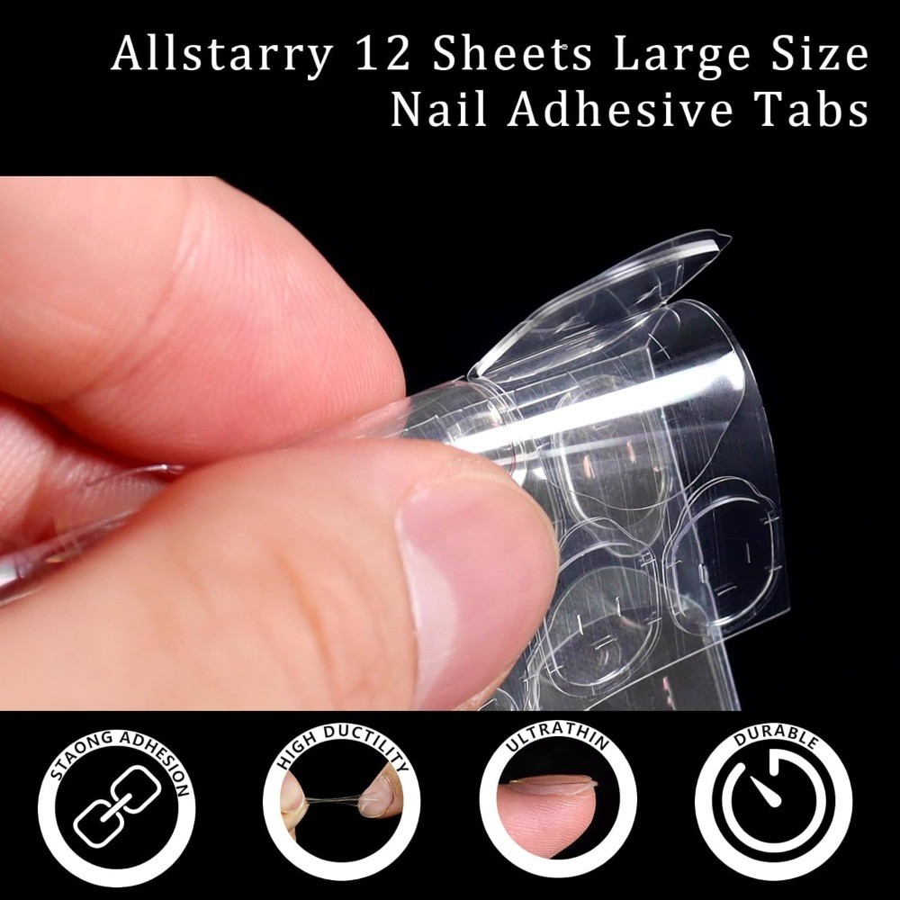 Nail Adhesive Tabs Large Size 12 Sheets 288 Pcs Waterproof Breathable Double