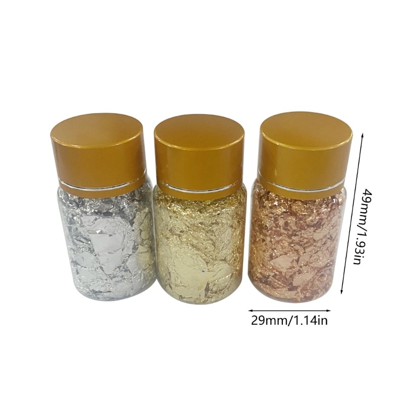 3 Bottles Broken Gold Foil Flakes Foil Fragments for Resin Jewelry Making