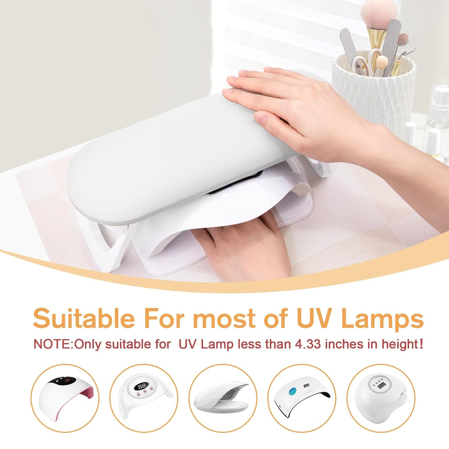 Nail Arm Rest, Foldable PU Leather Nail Hand Rest for Acrylic Nails Cushion Hand