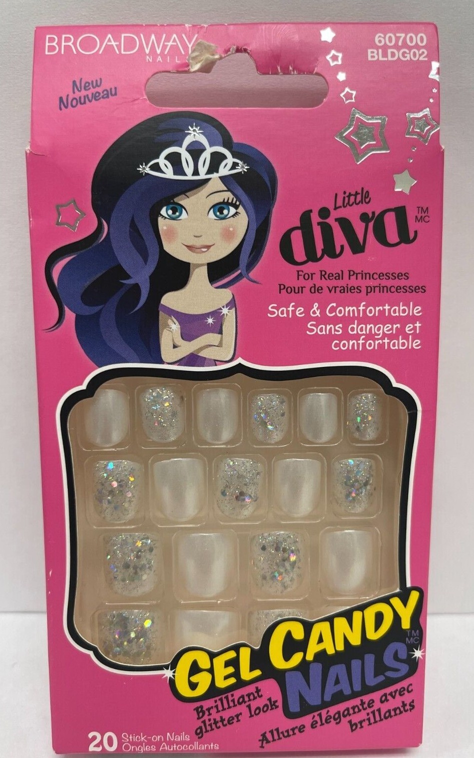 Broadway Nails Little Diva Gel Candy Nails for Girls, Press-on Nails – 20 CT