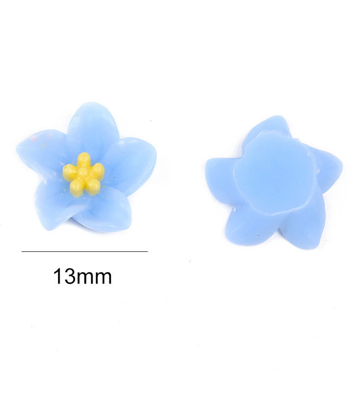 13mm Resin Lily Cabochon Two-Tone Colors Flatback Nail Art Case Charms 5Pcs NH17
