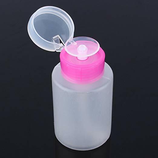 2Pcs 60ML Pump Dispenser Nail Art Polish Remover Liquid Cleaner Empty Bottle