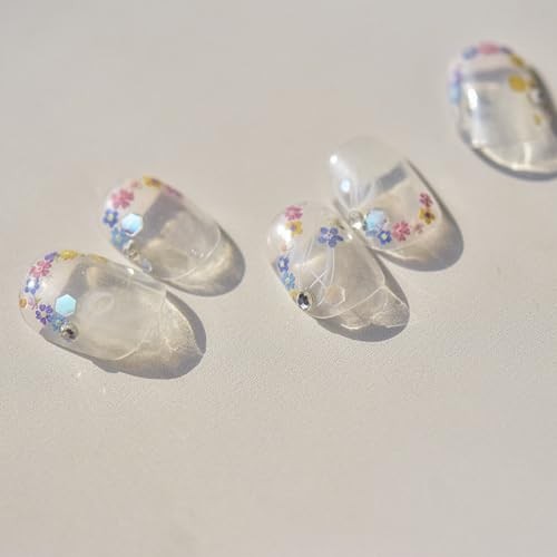 Flower Nail Art Stickers – Spring Flowers 5D Embossed Colorful Florets style4