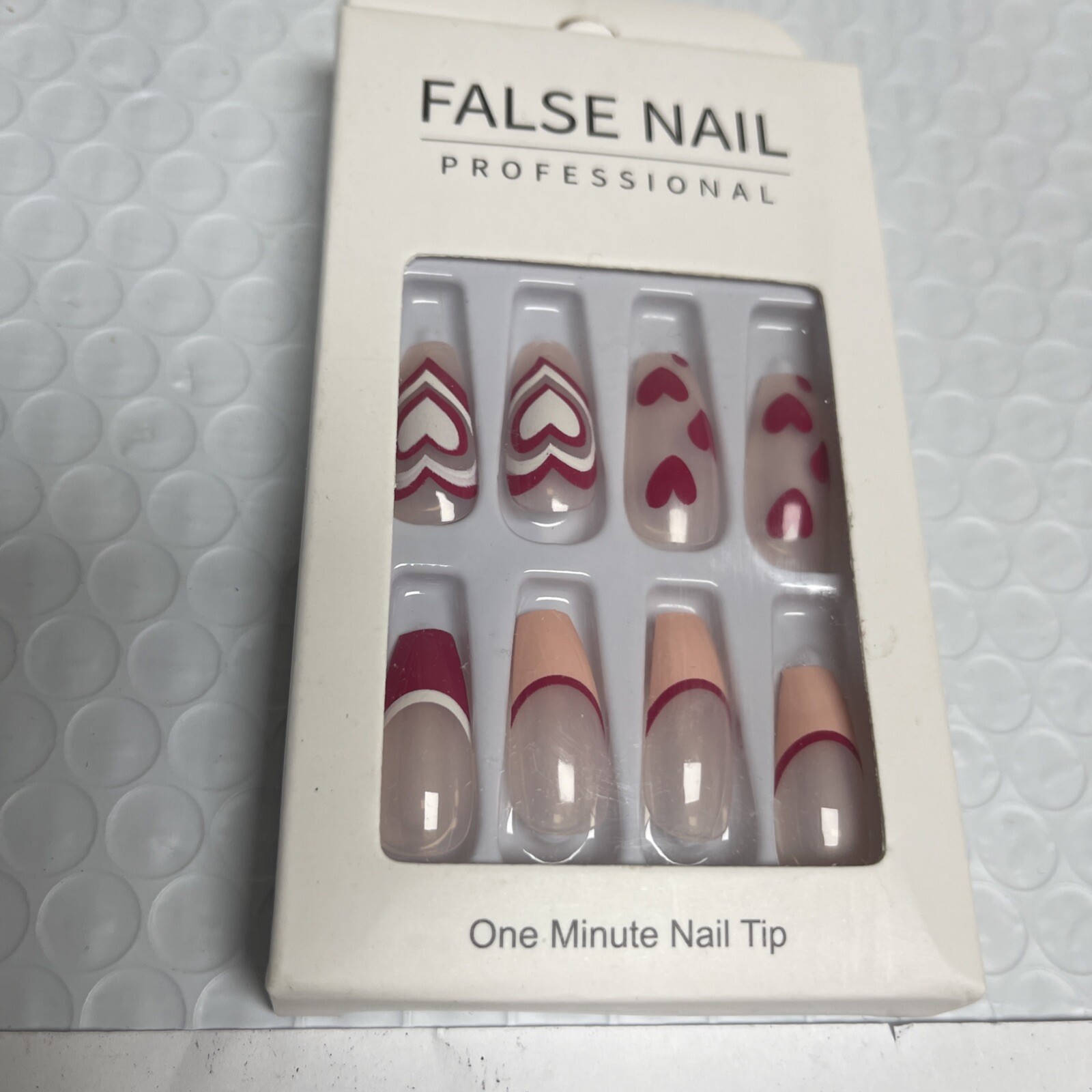 False Nail Professional press on nails One Minute Nail Tip Heart Shapes Design