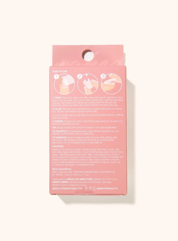 ABNY NAKED BARE ESSENTIALS GLAMIFY 24 PRESS ON NAILS SQUARE SHORT #NTNK03
