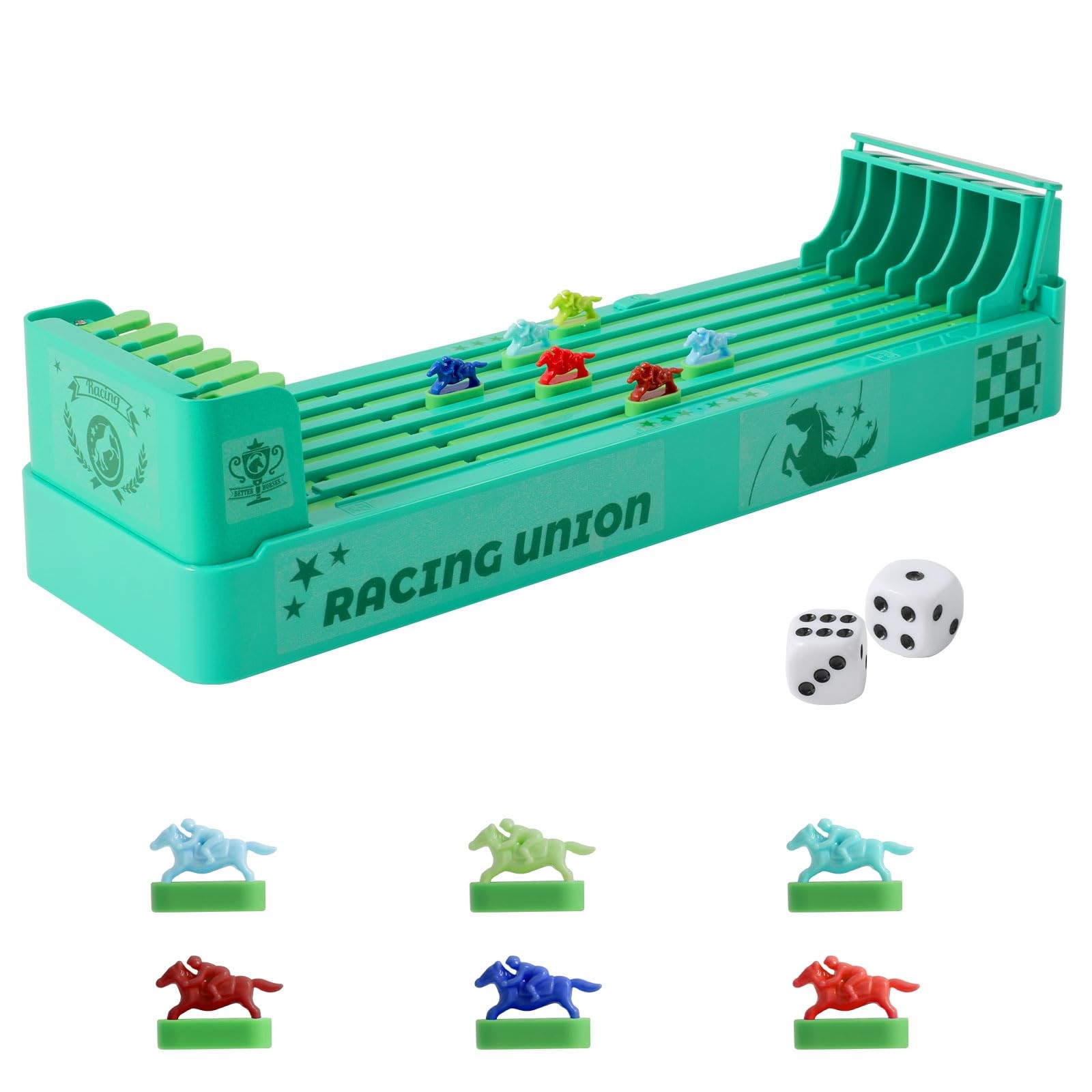 Qiuruoo Horse Race Board Game, Electronic 13.78 X 4.33 X 3.35 Inches, Green