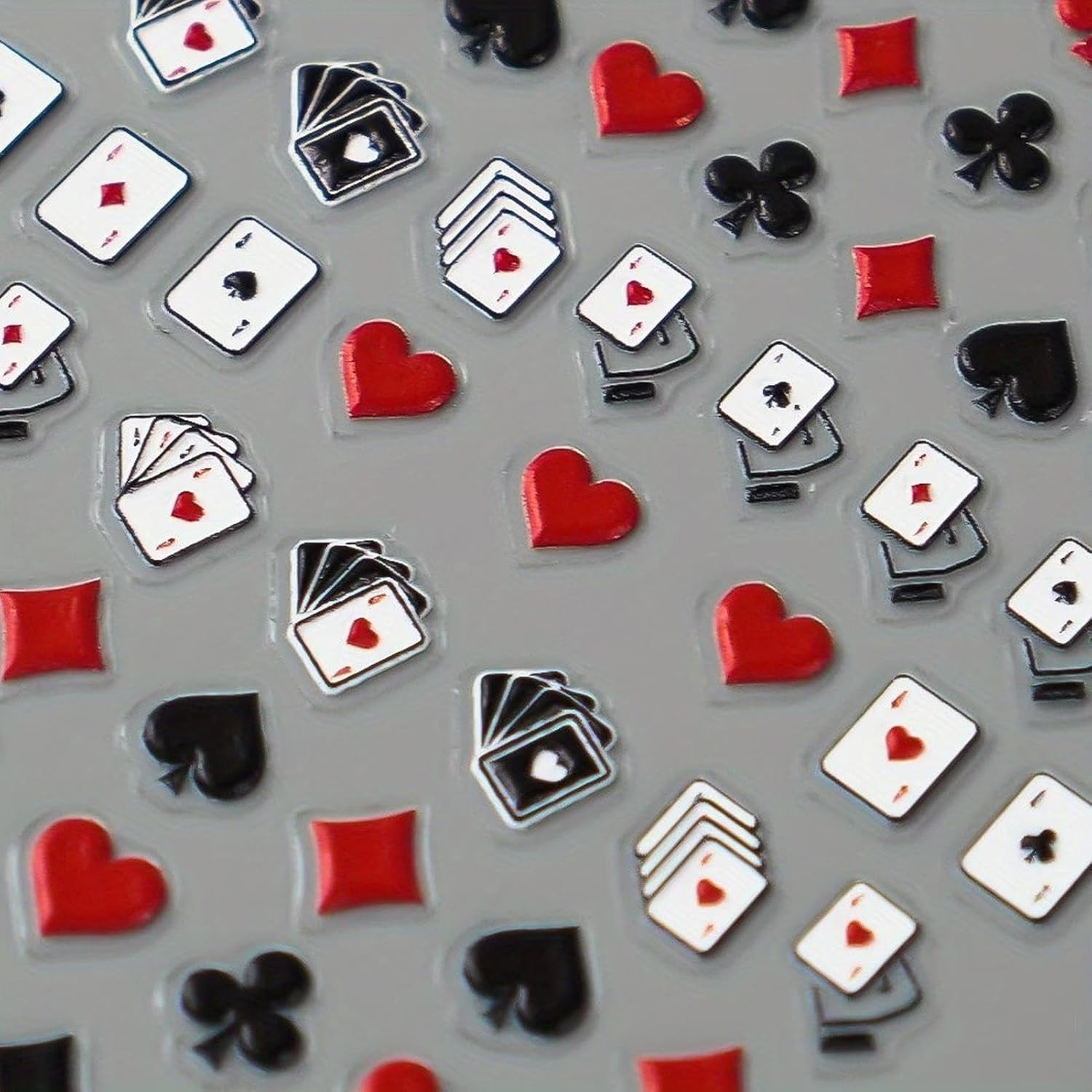 Poker Nail Stickers, Playing Cards Self-Adhesive Nail Art Decals for Women Girls