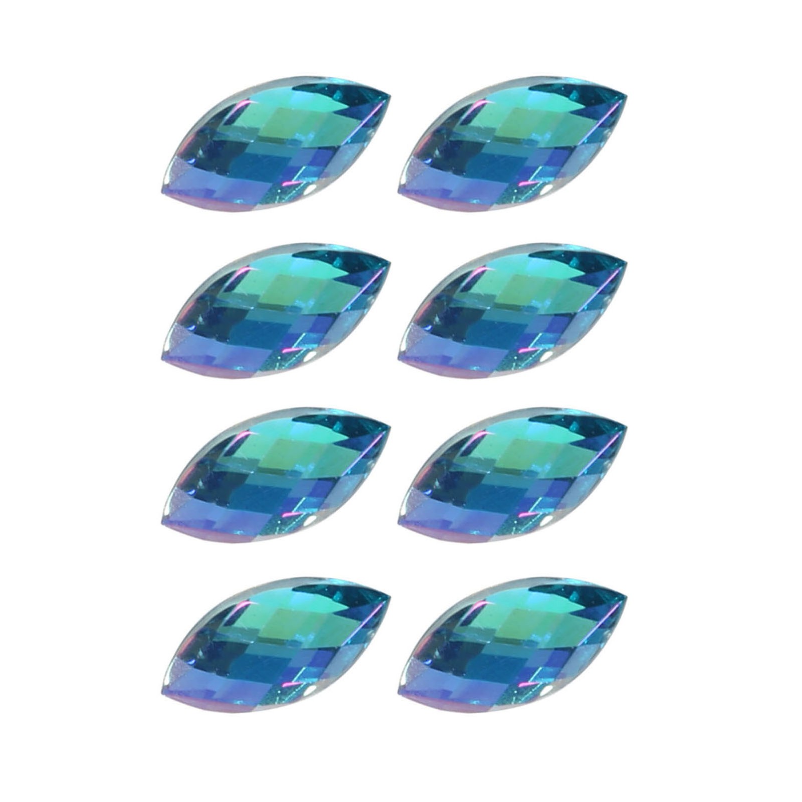 ¦Colorful Horse Eye Shape Acrylic Rhinestones Flat Back Art Accessories(Light