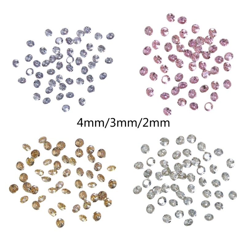 50Pcs Charm Decals Round Crystal Stickers Art Rhinestones