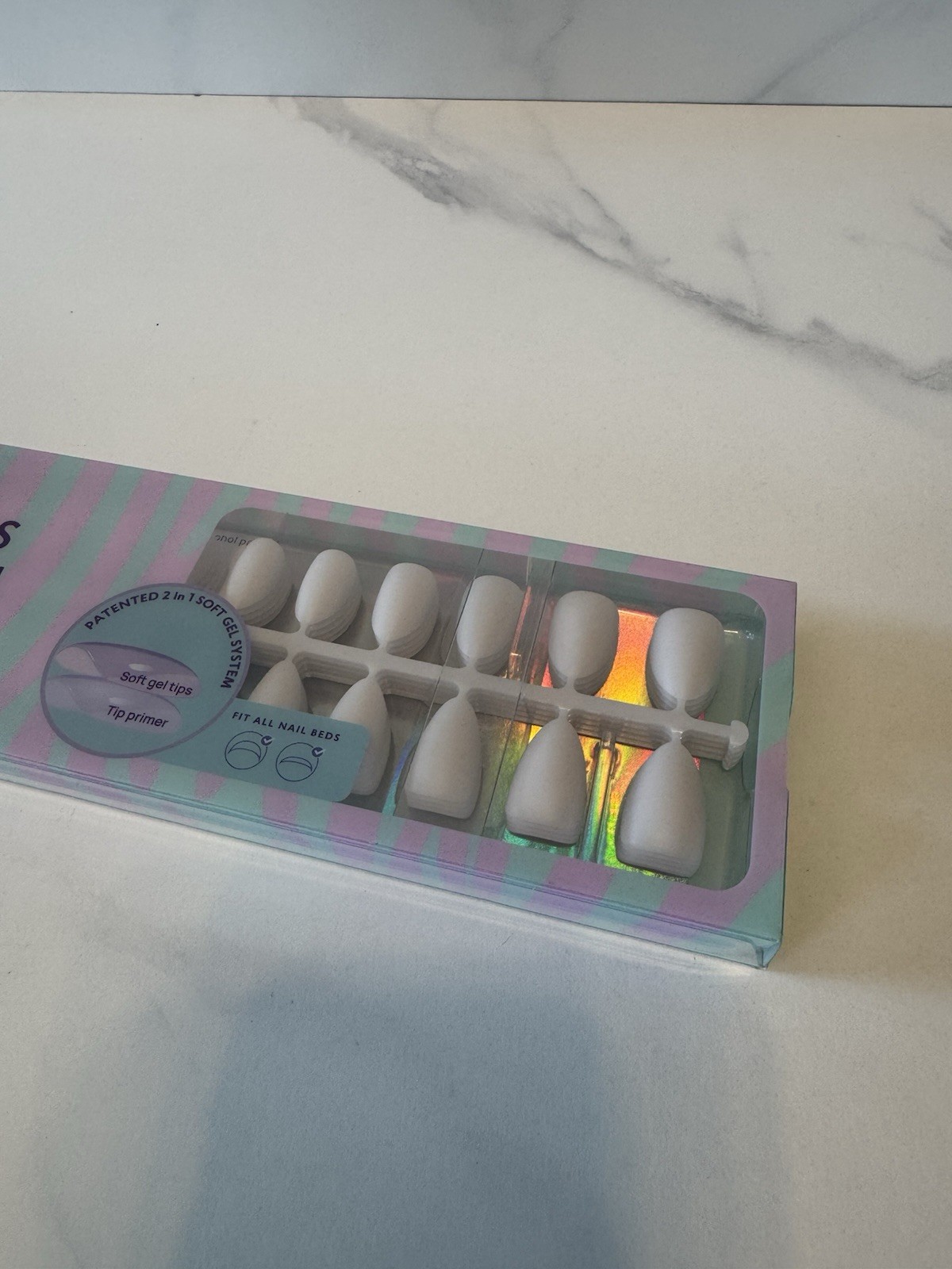BTArtbox Nails X-Coat Tips 2 In 1 Soft Gel System Natural Series 160 Pc 16 Sizes