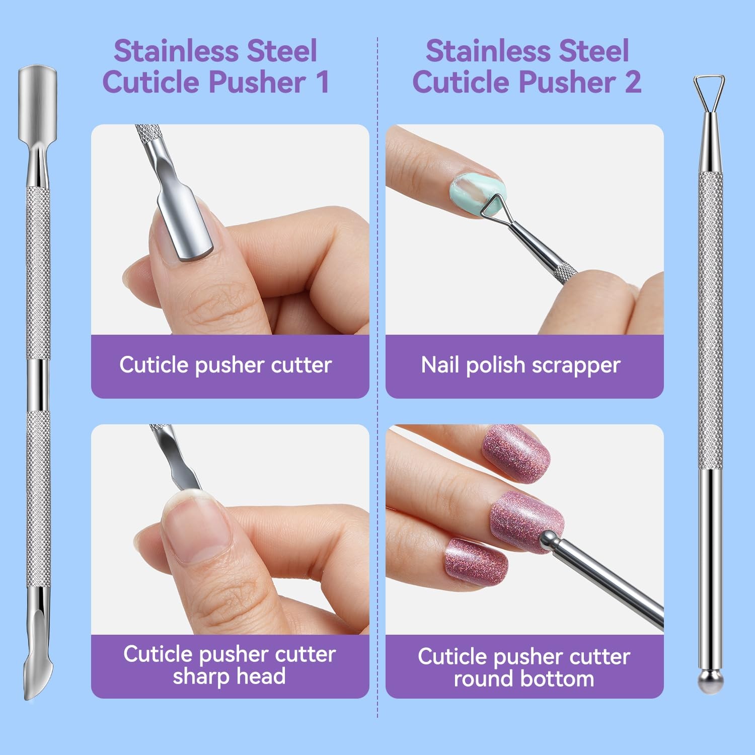 TsMADDTs Nail Polish Gel Remover Tools Kit with Lint Free Wipes, A-Purple