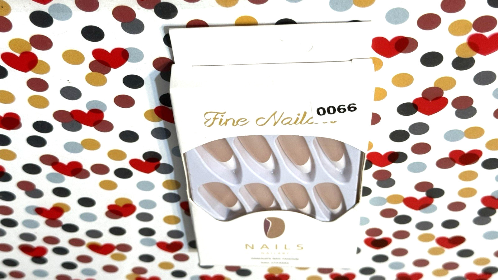 Press On Nails Fine Nailart NUDE with WHITE FRENCH TIP Long Coffin Fake *NEW BOX
