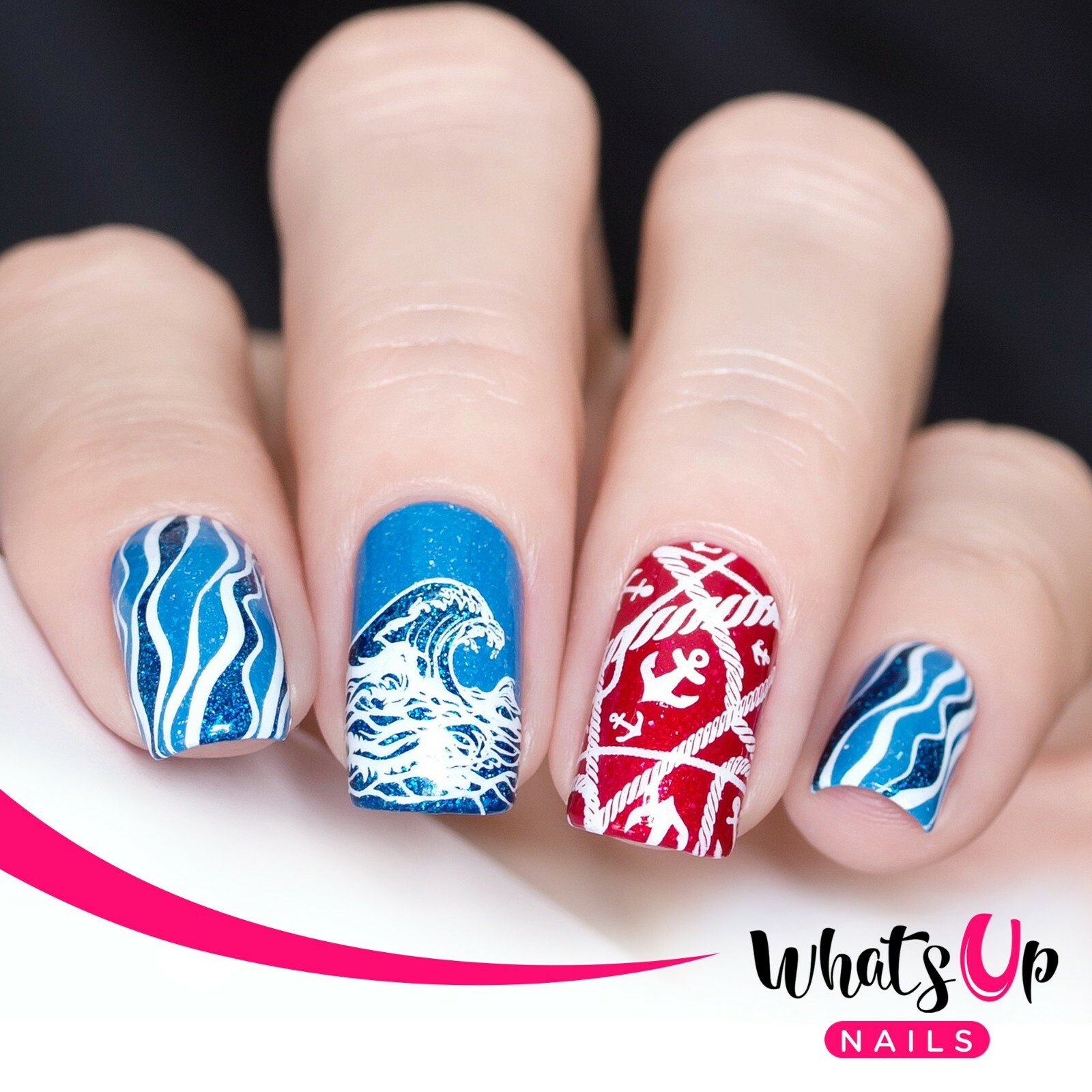 B038 Lost at Sea Stamping Plate For Stamped Nail Art Design