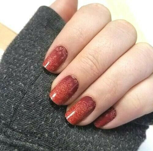 Jamberry Nail Wrap ~ FULL or HALF SHEET ~ AUTUMN ROMANCE Rare Valentine Ombre