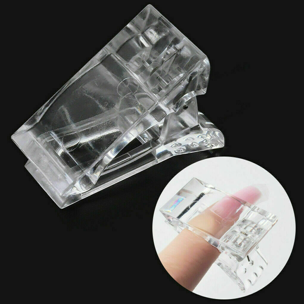 5pcs Nail Tips Clip Quick Building Poly UV Builder Gel Extension Clamp UK FAST