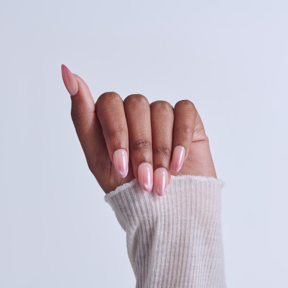 Glam Embellished Press On Nails Almond, ‘Stardust Wonder’, Pink, Medium, 32