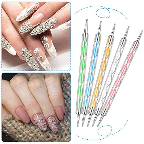 21 Pieces Nail Art Tools Kit, Resin Nail Art Palette Leaf Shape Mixing Palette