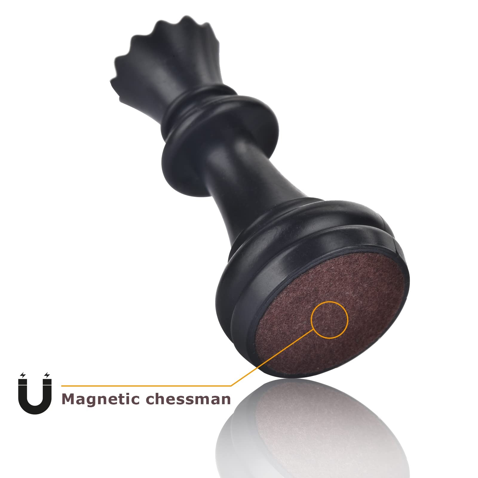 QuadPro Chess Pieces Only, Magnetic Plastic 1.96 inches, Black, White