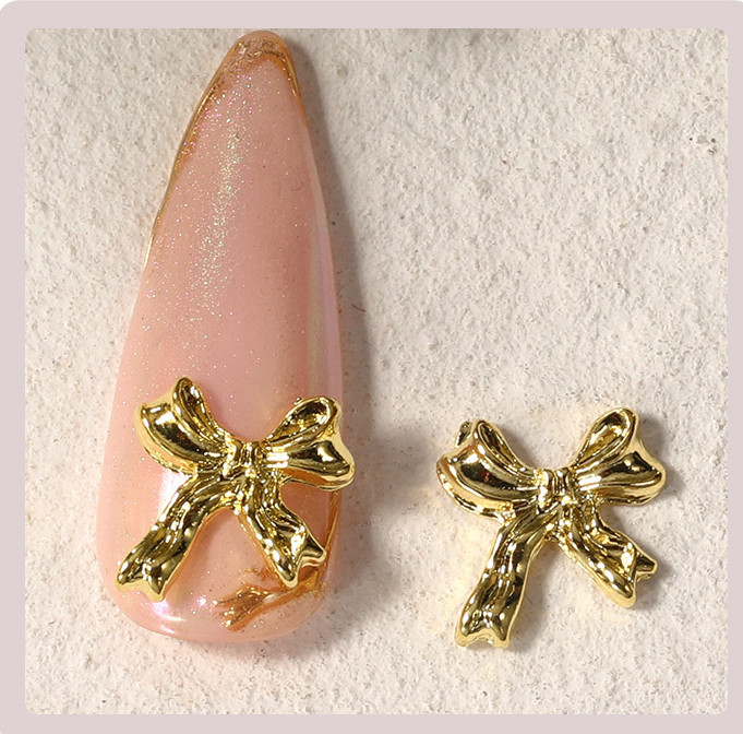 3D Glitter Metal Manicure Accessories DIY Ribbon Bows Nail Art Decoration