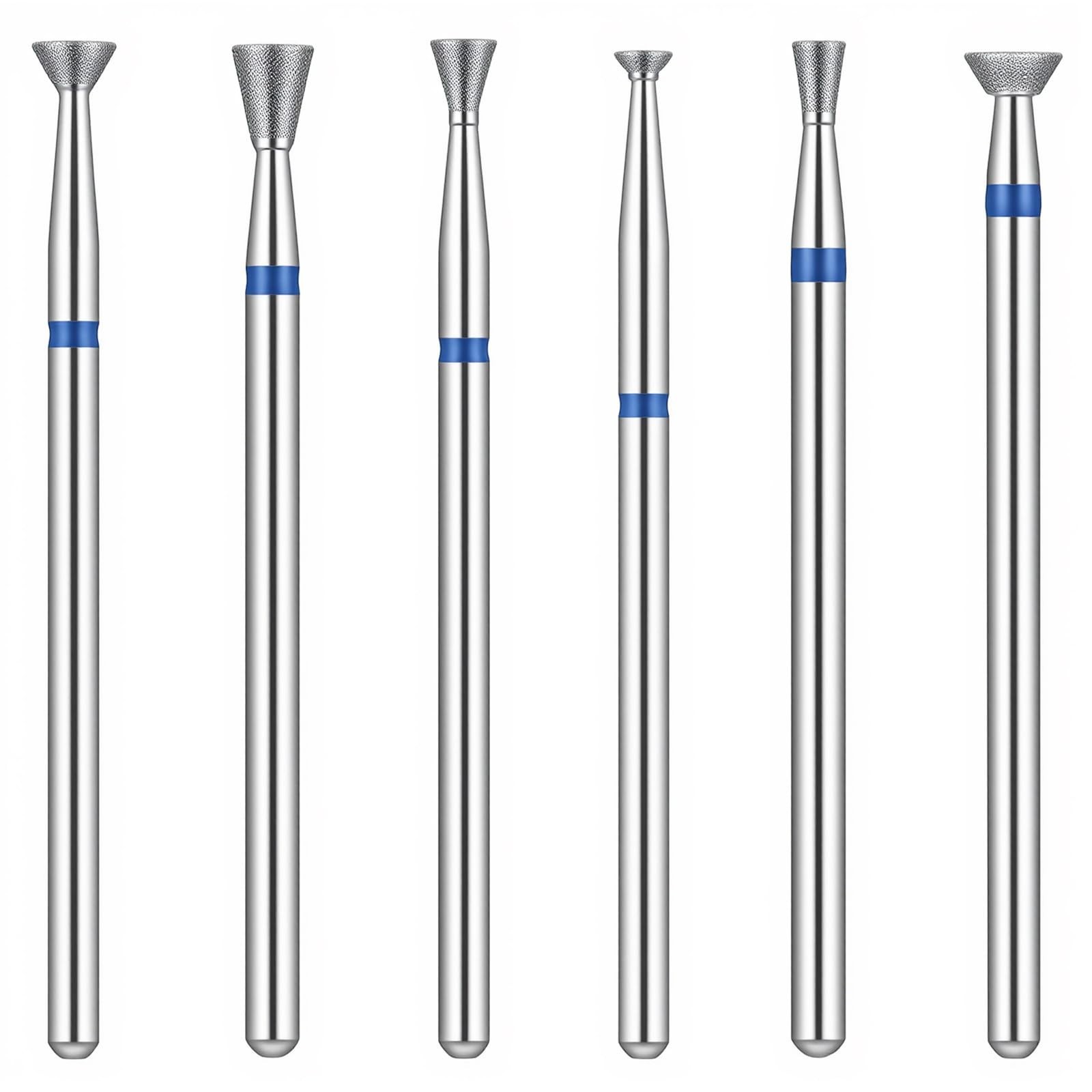 6Pcs Cuticle Clean Nail Drill Bit Set, 3/32″ Russian Diamond Nail File Bits, …