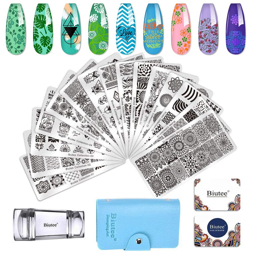 Nail Art Stamping Plates 19pc Set Nail Stamp Stamping Kit Tools Supplies