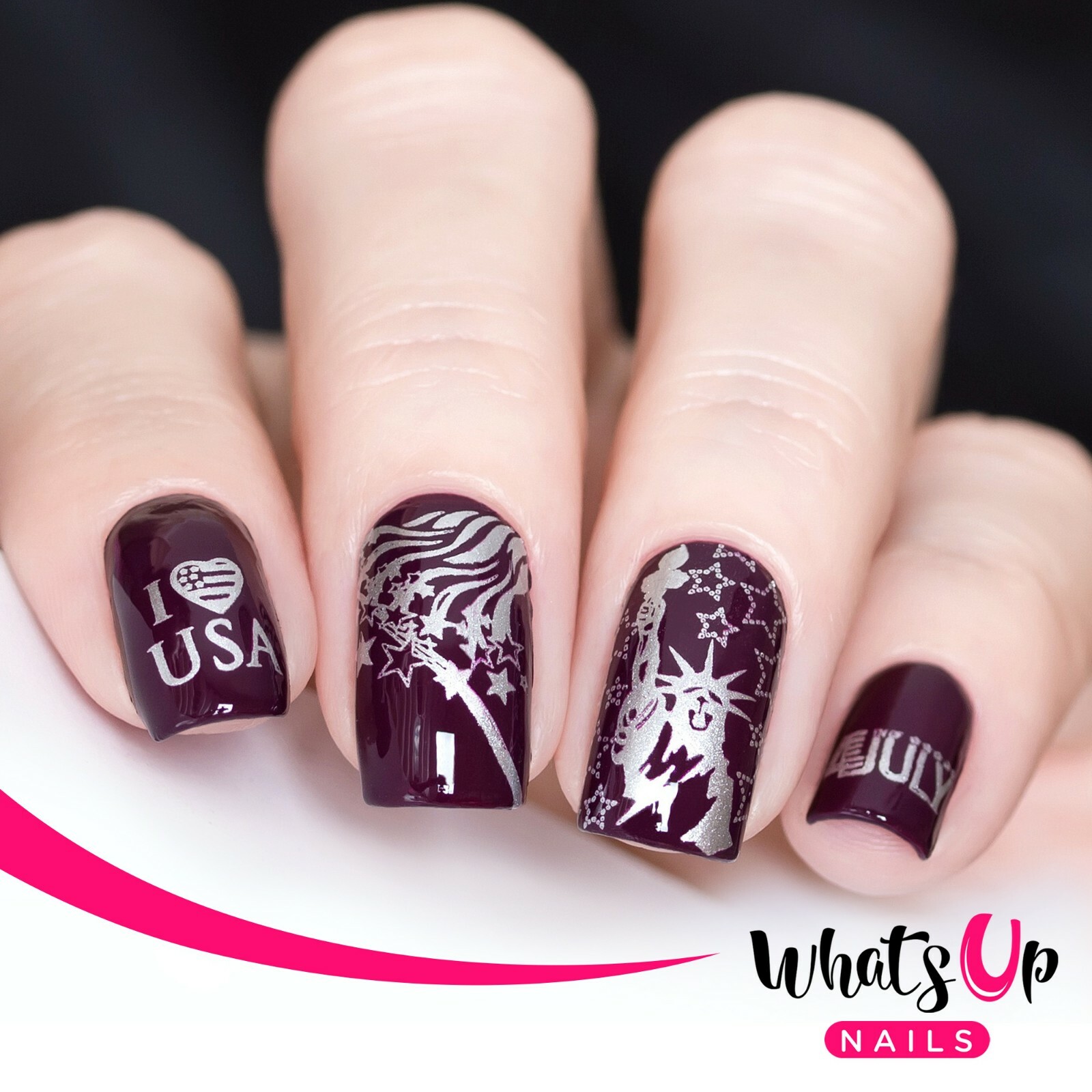 B043 Stars and Stripes Stamping Plate For Stamped Nail Art Design