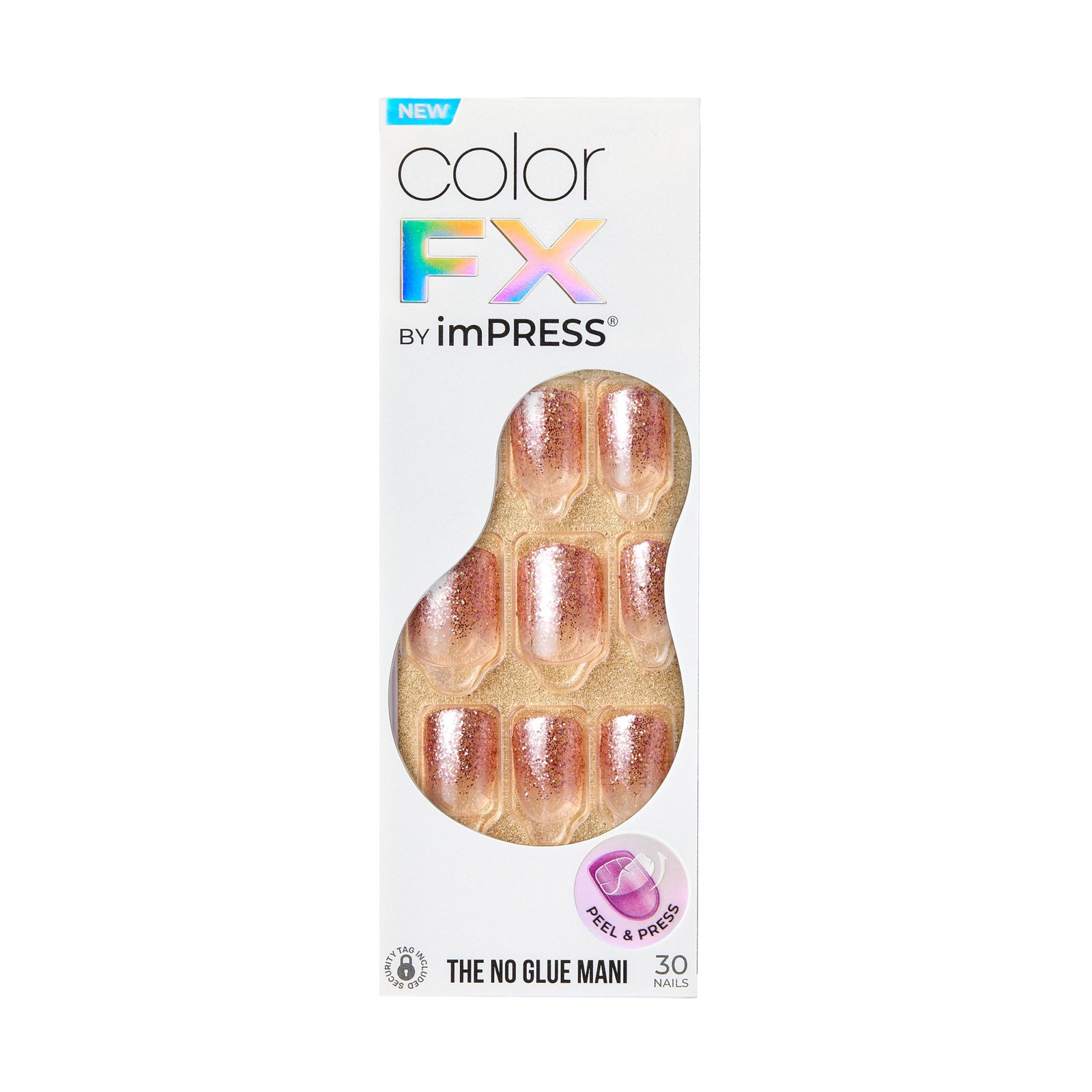 Kiss Impress No Glue Mani Press On Nails, Color Short Squoval, Light Neutral