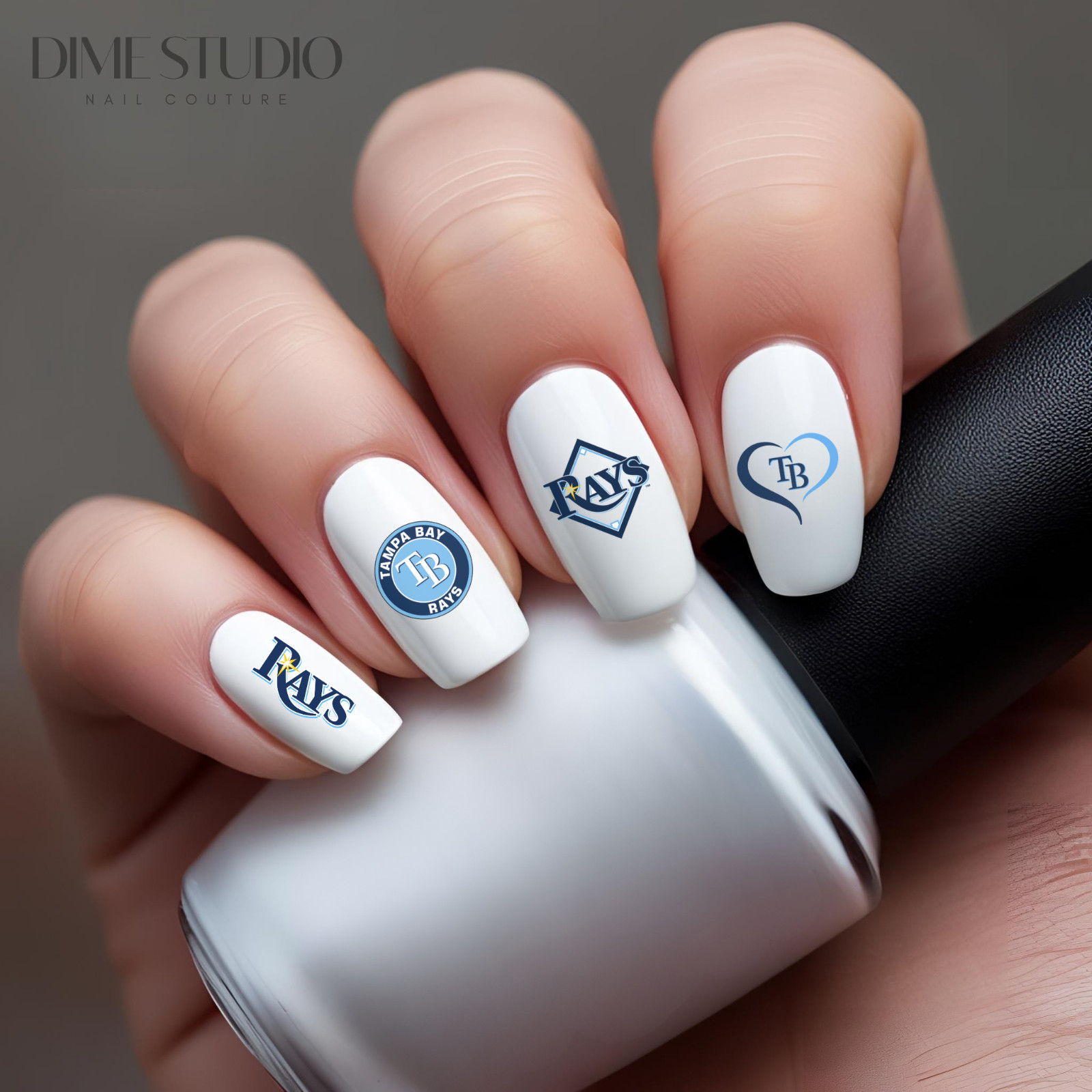Tampa Bay Rays Baseball Nail Decals Water Transfer Clear Overlay