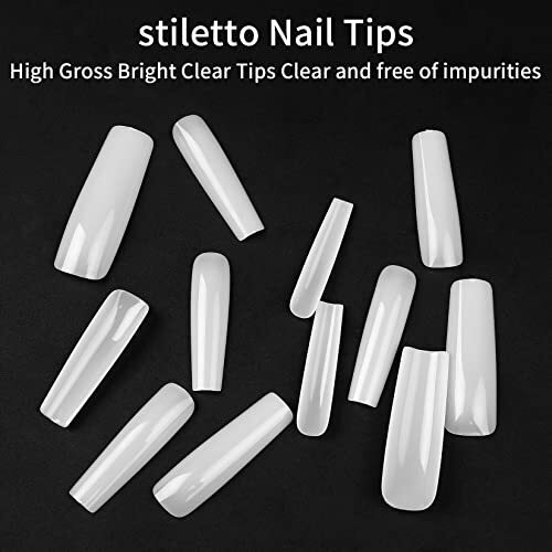 240 Pcs Full Cover Nail Tips, Nail Tips for Acrylic Nails Professional, Natural