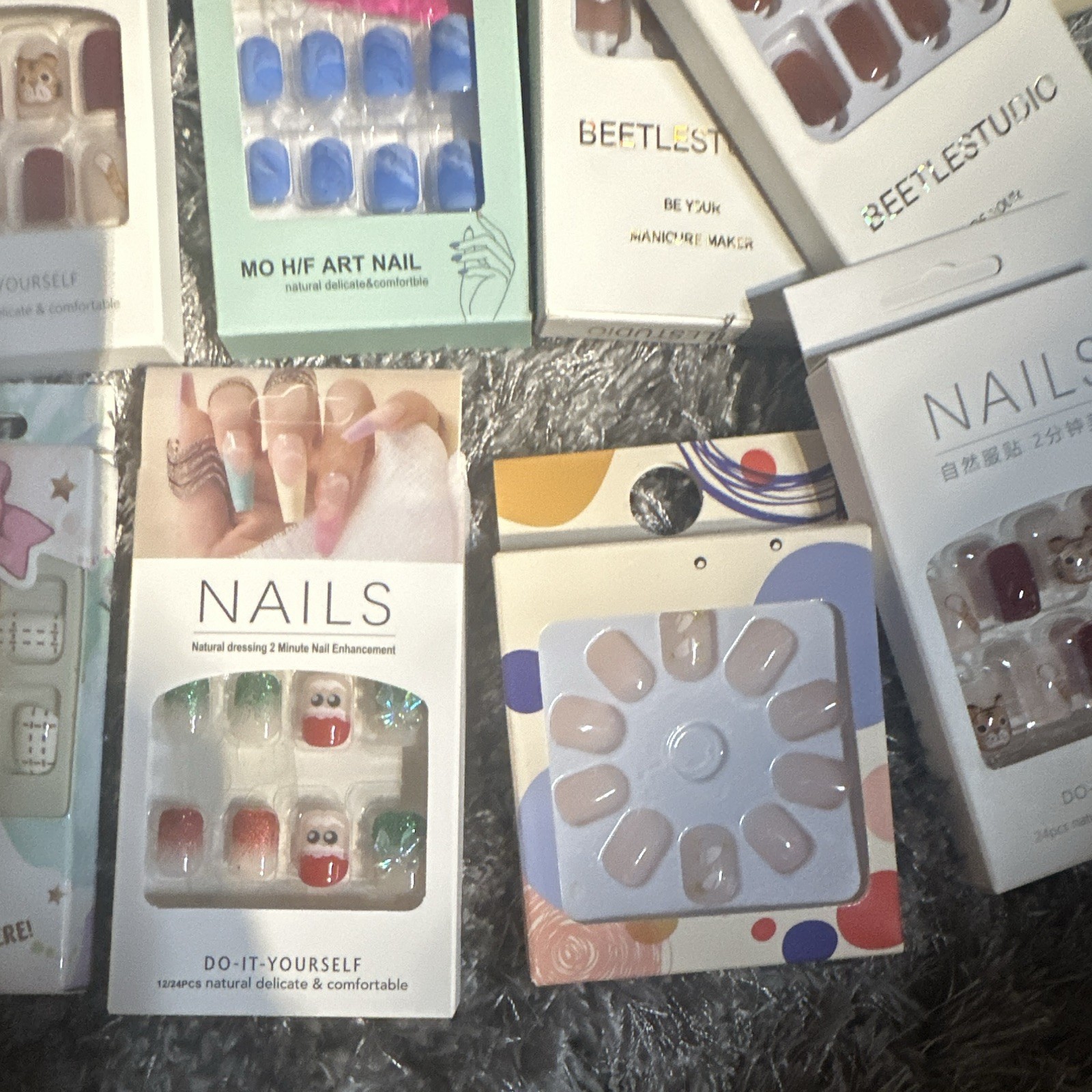 1 15 brand new nail sets * Assorted colors, designs, lengths, and styles *