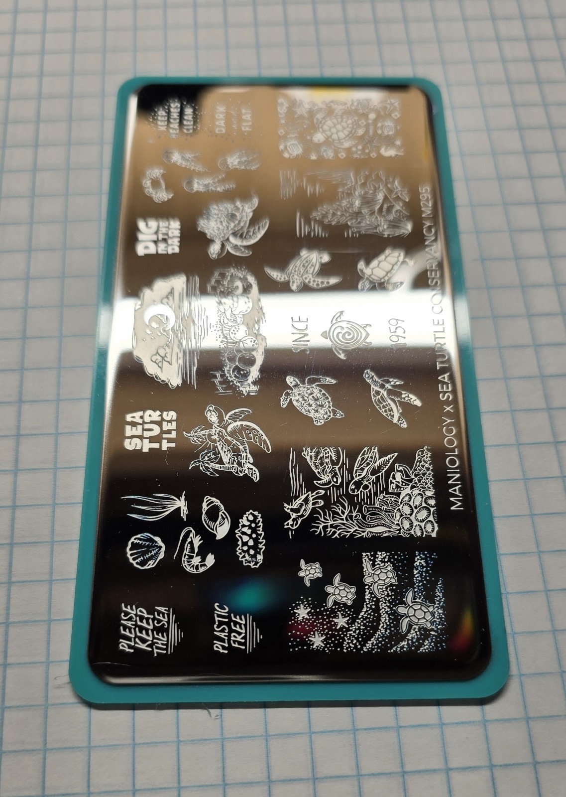 M295 Maniology SFAC Sea Turtle Conservancy Collab Nail Stamp Plate Summer Ocean