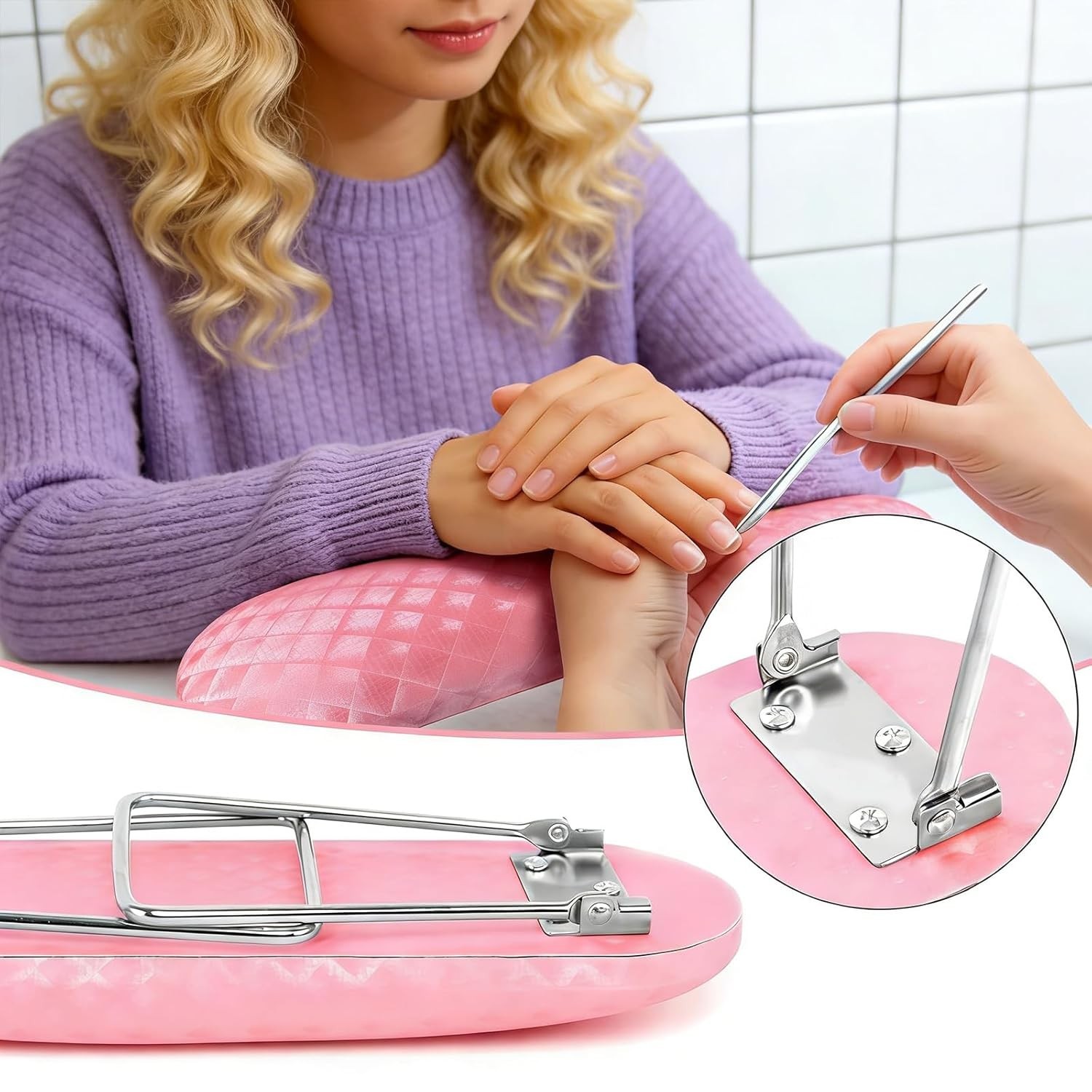 Arm Rest for Nails Tech, Professional Microfiber Leather Nail Hand Rest Stand…
