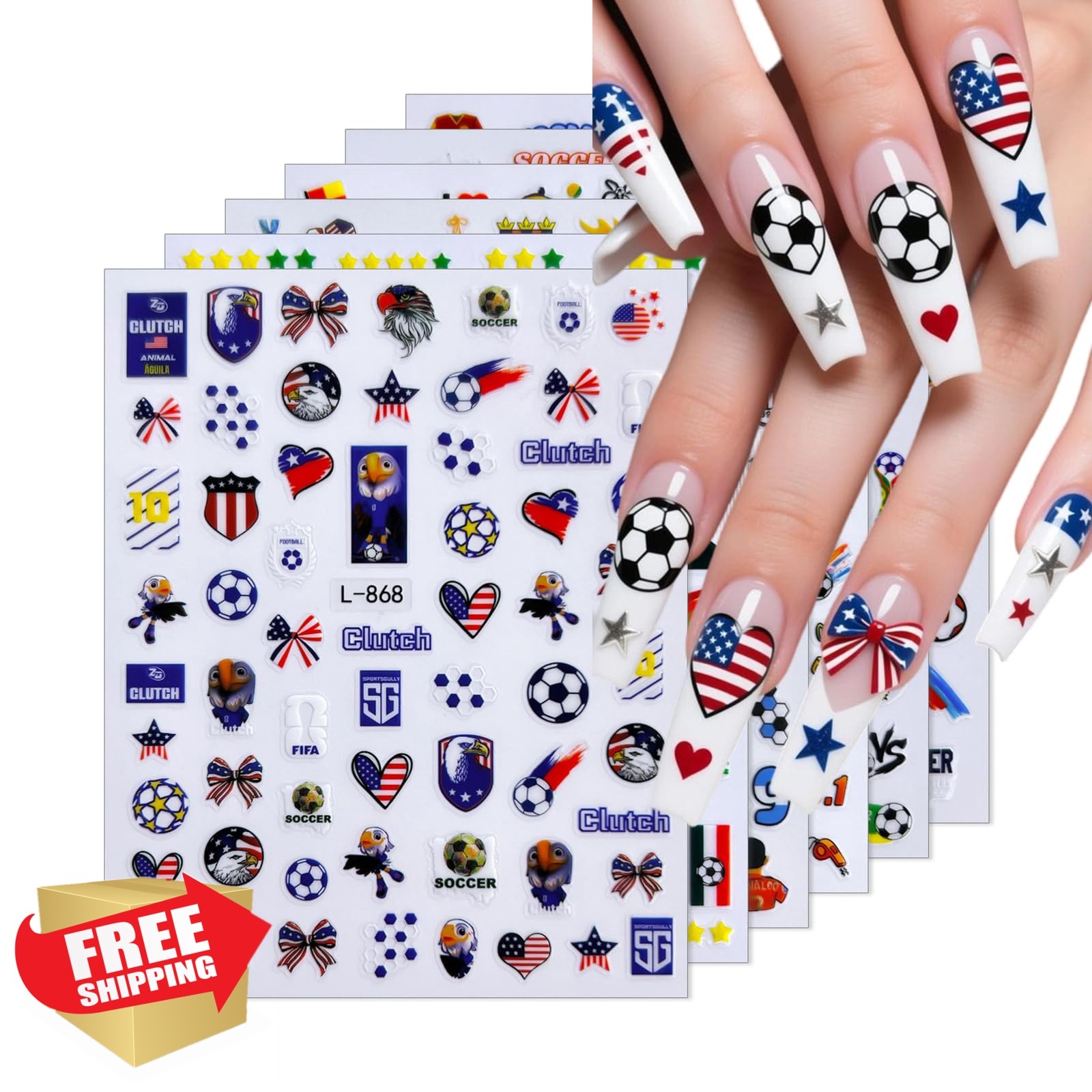 Sevgob Color A36 World Cup Nail Stickers