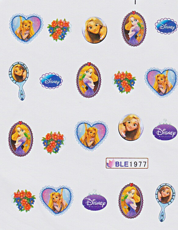 1-10 sheets Kids Nail Stickers Frozen Princess Cinderella Snow White Rapunzel