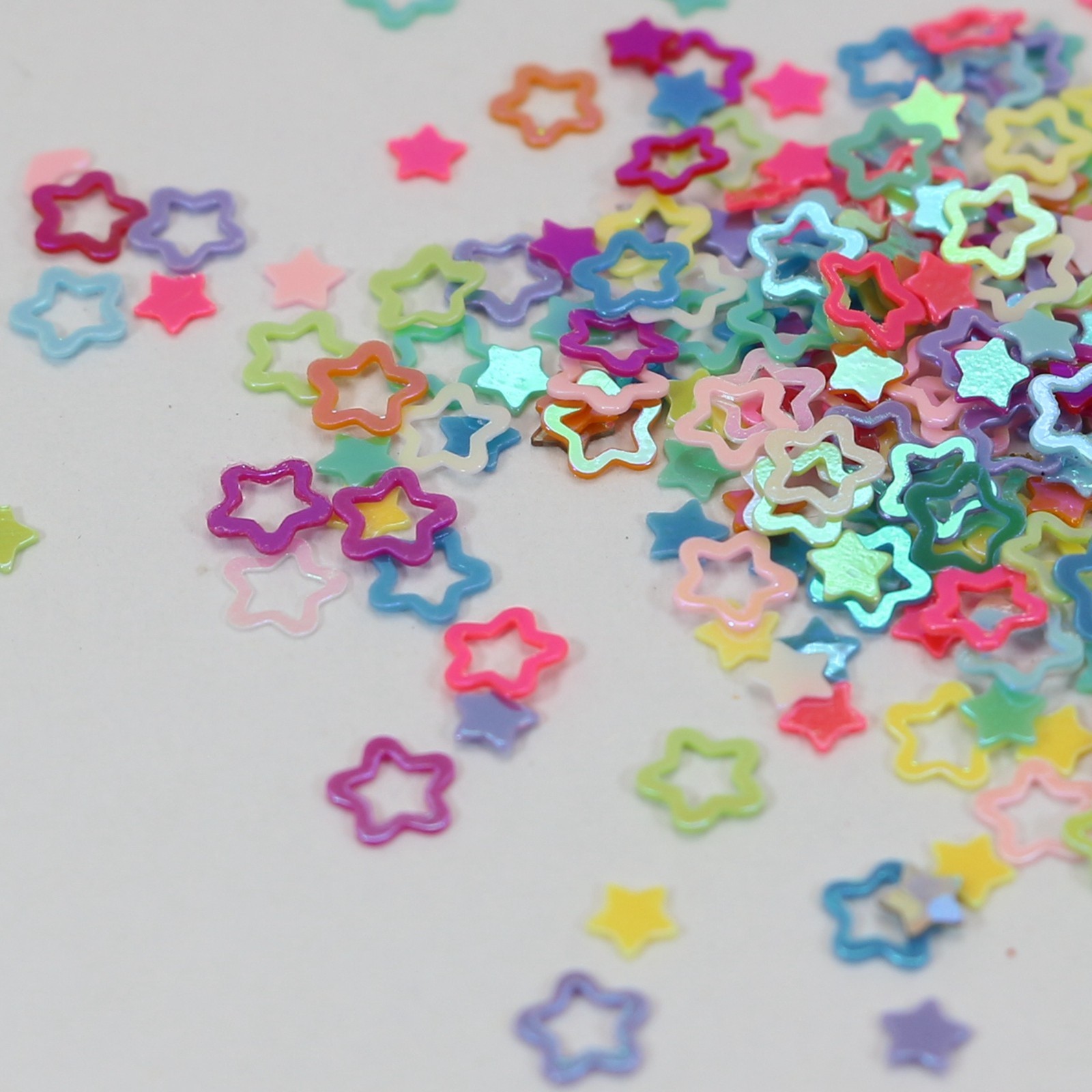 50 Gram Mixed Color Hollow Flower Sequins Loose Tiny Tips 4mm Nail Art