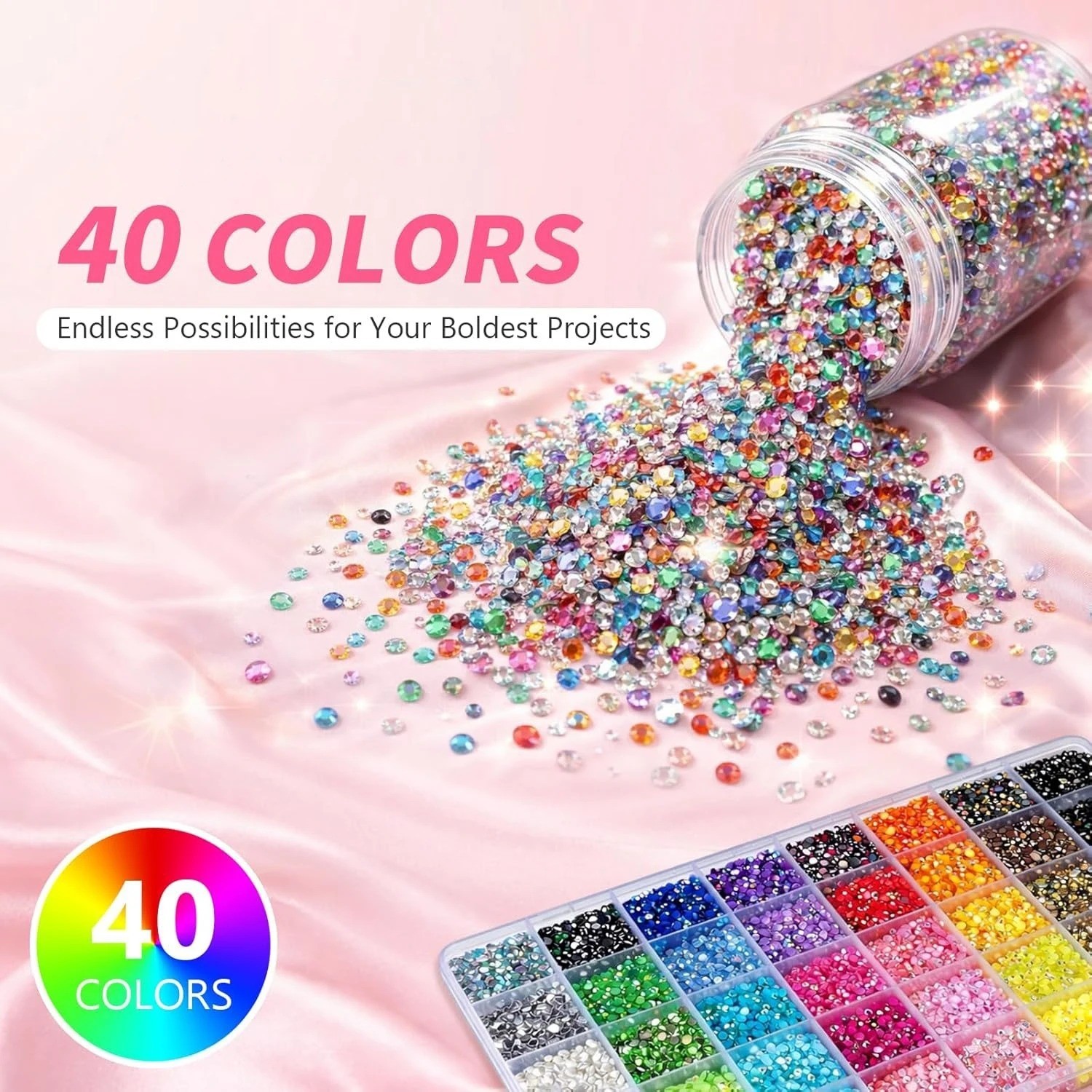 Resin Flatback Rhinestones Jelly Crystals Gems for Crafts Nails Diamond Art Kit