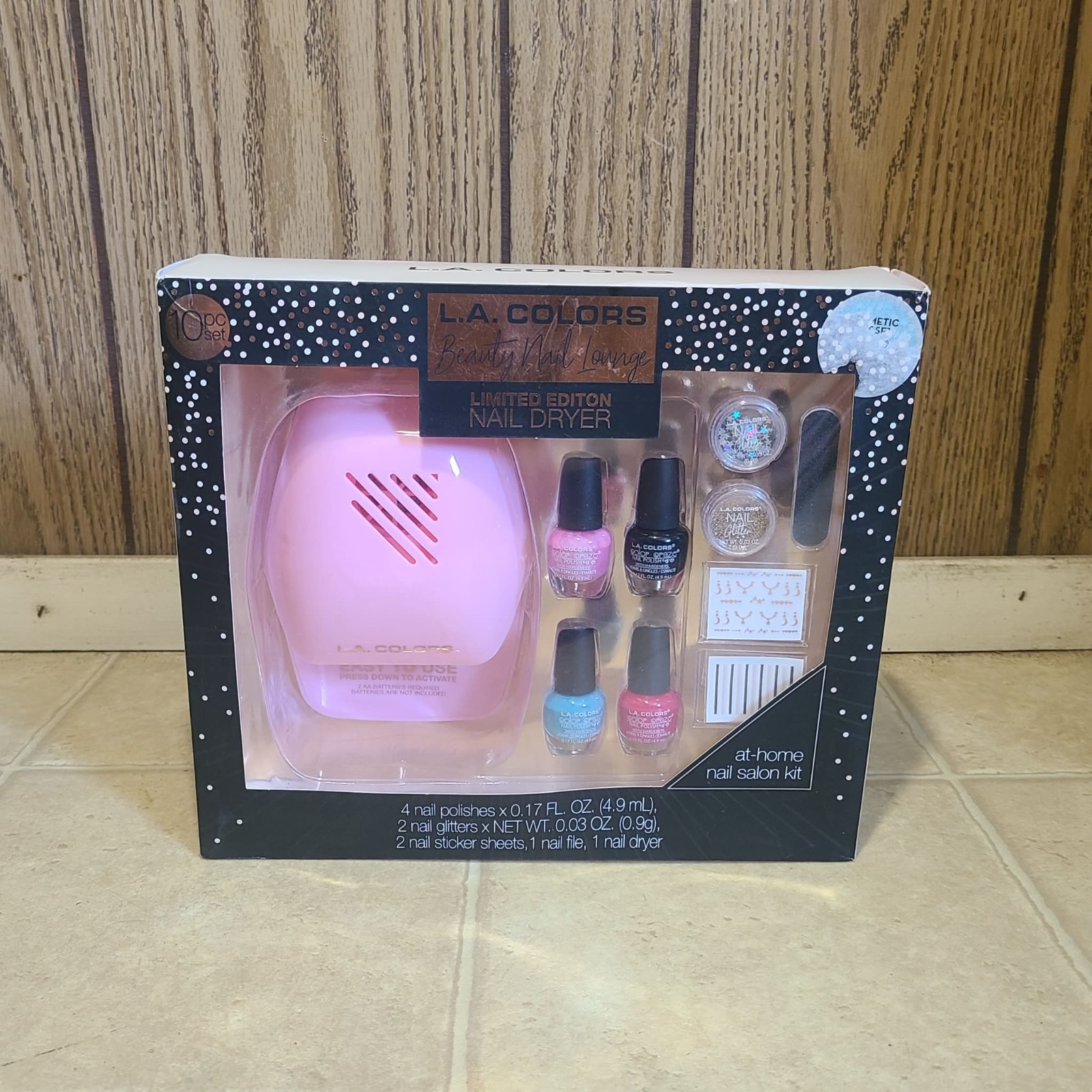 L.A. Colors~Beauty Nail Lounge At Home Salon Kit Dryer 10 Pc Set New Open Box