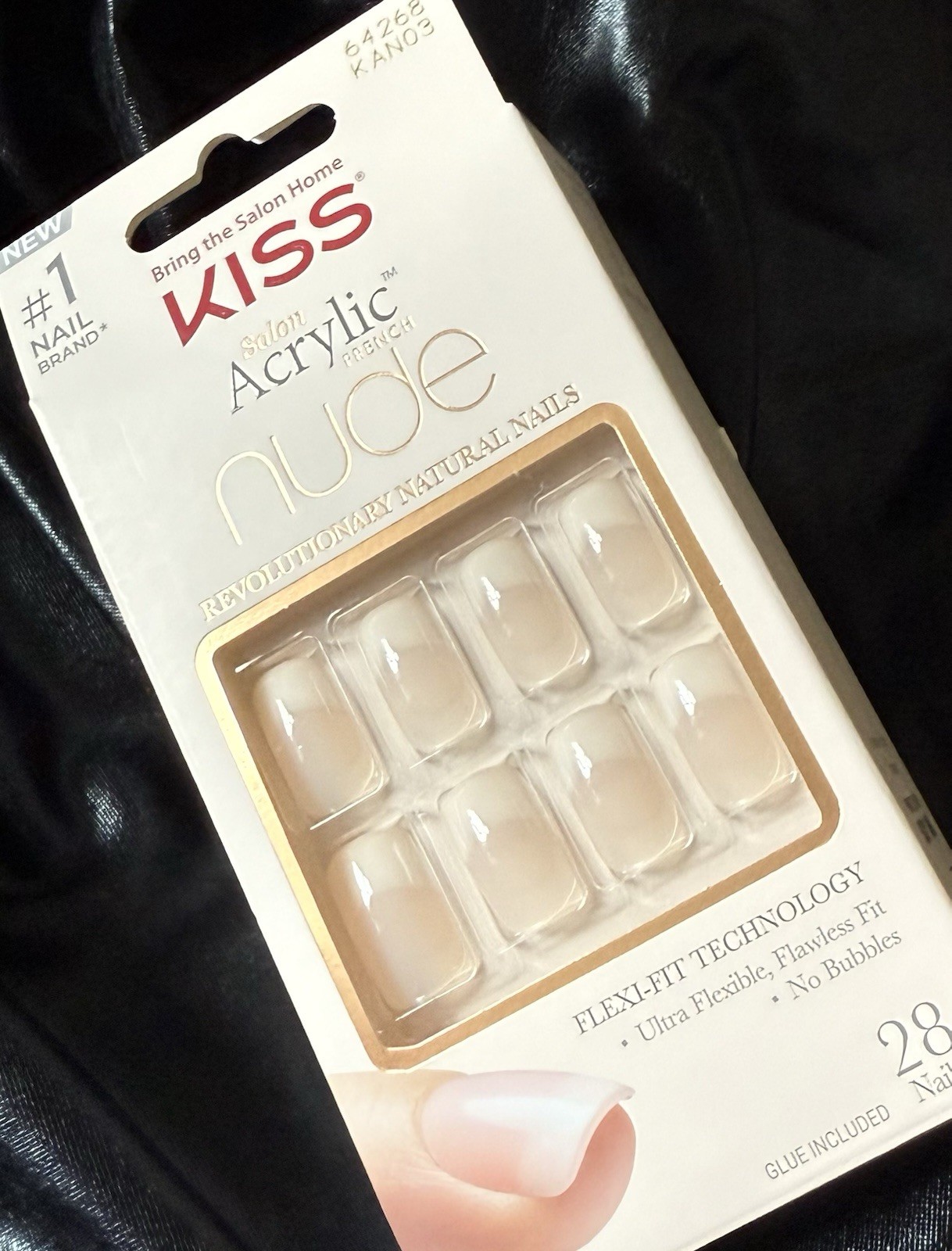 Kiss Press On Nails, Salon Acrylic Nude French~Includes Free Gifts❣️