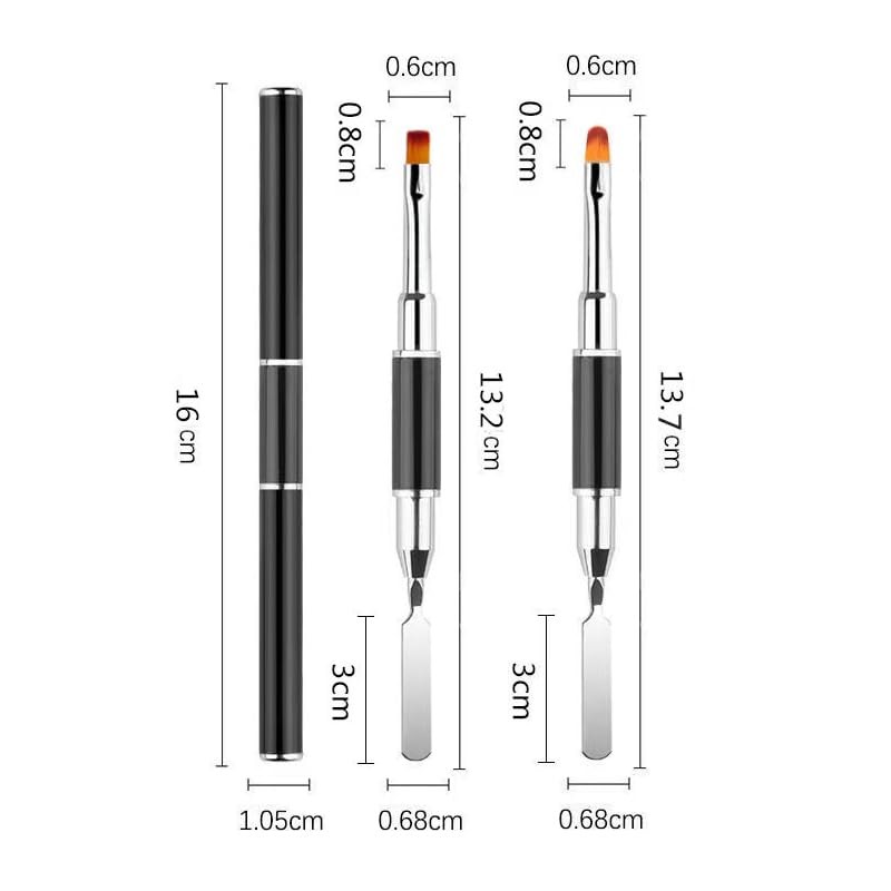 2 Pcs Polygel Brush and Picker Dual-Ended 2-In-1 Nail Brush Slice Tool