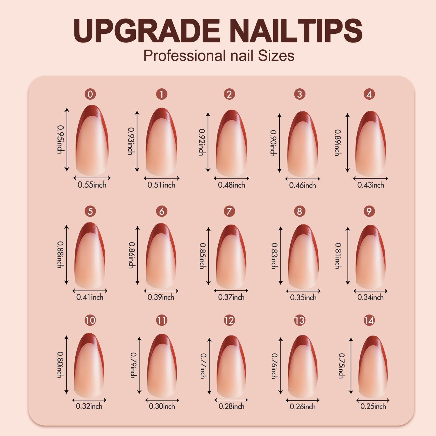 Pre-French Almond Gel Nail Tips – 300 Pcs Set for Beautiful, Easy Application